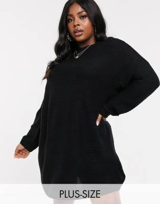 black plus size jumper dress