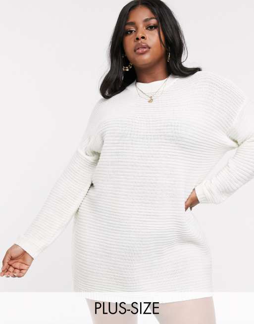 Plus size white outlet sweater dress