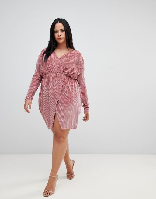 Missguided pink velvet clearance dress