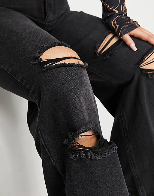 Jeans Missguided Plus ripped baggy jeans in black 