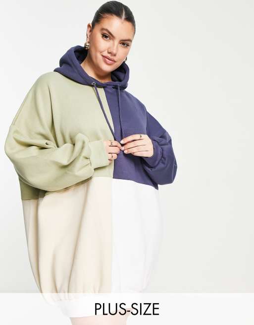 Missguided Plus - Robe pull à capuche effet color block