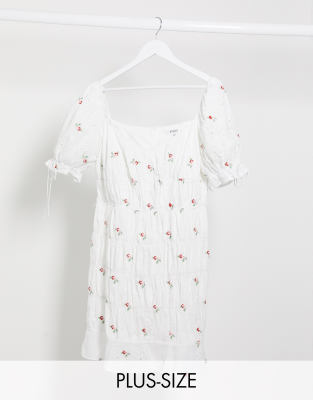 white ditsy floral dress
