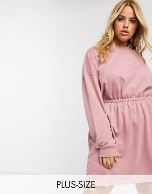 plus size pink sweater dress