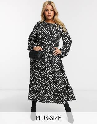 plus size ruffle hem dress