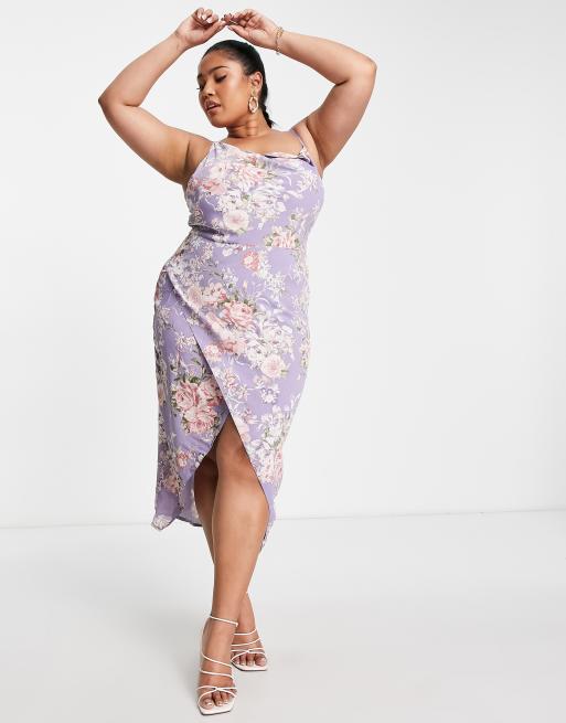 Plus size 2024 satin cami dress