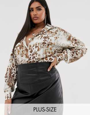 plus size satin shirt