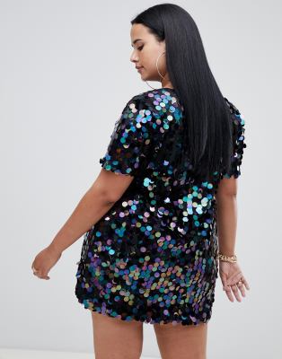 plus sequin shirt dress