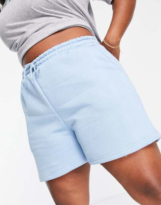 Missguided Plus short with elasticated waist in blue, 3 of 4