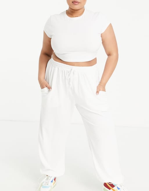 White hot sale joggers missguided