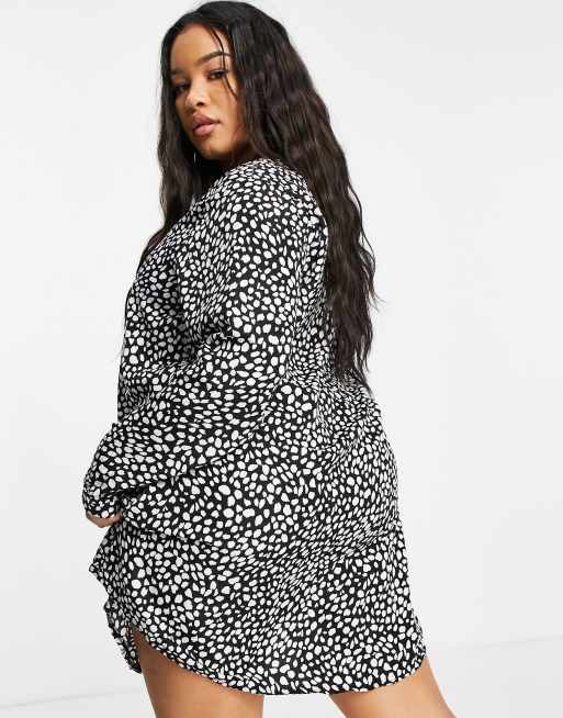 Missguided black and white dress hot sale