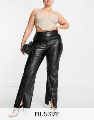 missguided black leather pants