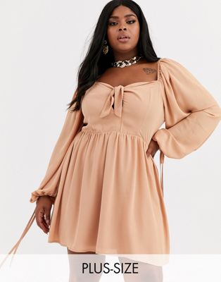 Missguided Plus square neck puff sleeve 