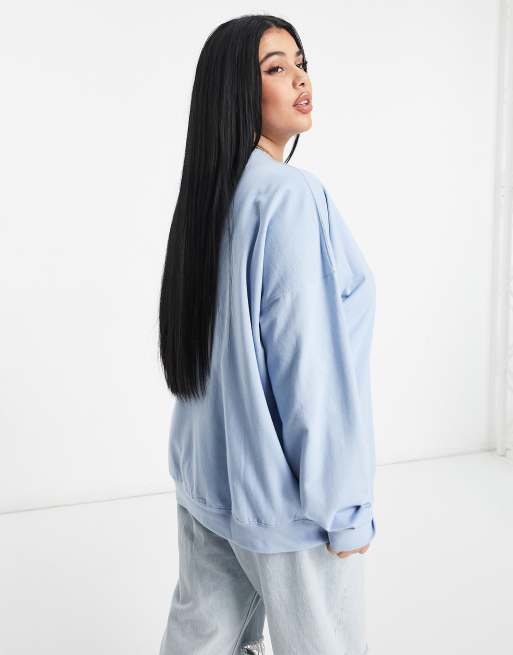 Missguided blue sweatshirt new arrivals