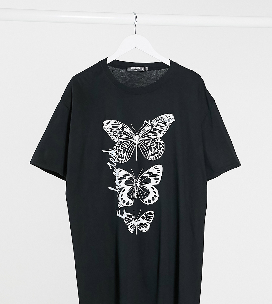 Missguided Plus t-shirt with graphic in black