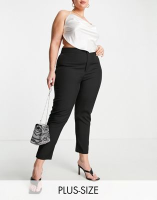 Missguided Plus tailored trouser in black