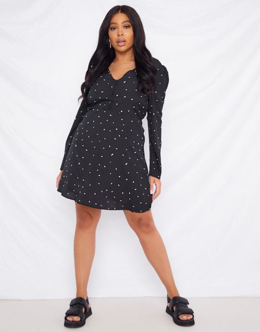 Missguided black deals dalmatian dress