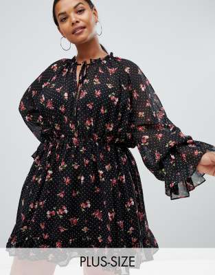 asos black floral dress