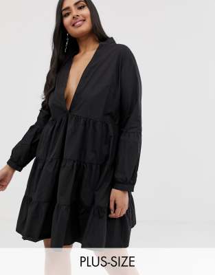 black smock dress plus size