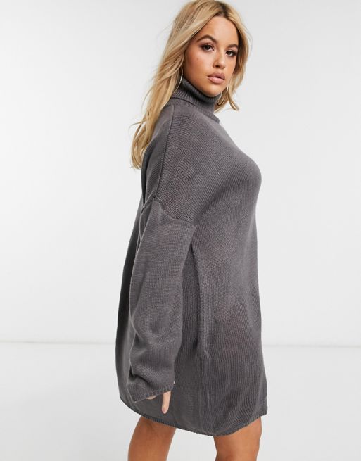 Turtleneck Oversized Sweater Dress