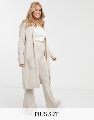 stone longline cardigan