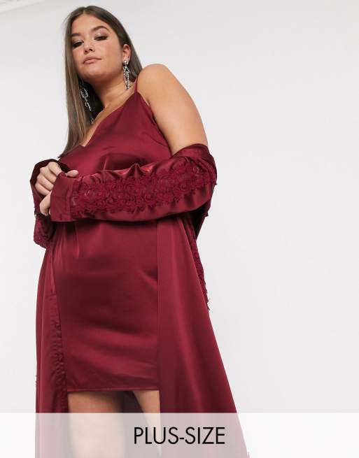 missguided red satin dress MISSGUIDED Elegant Lace Trimmed Satin Babydoll Lingerie DressMISSGUIDED