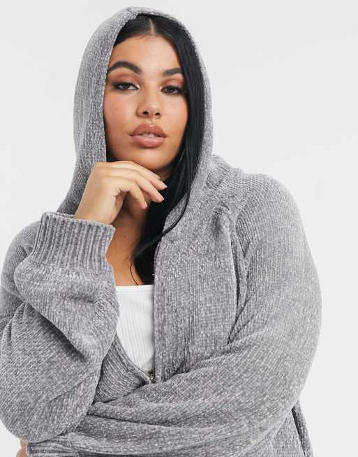 Chenille hooded outlet cardigan