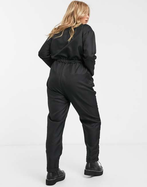 Missguided Plus utility jumpsuit in black