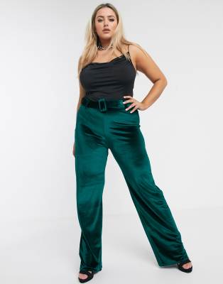 emerald velvet pants