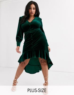 missguided emerald green dress