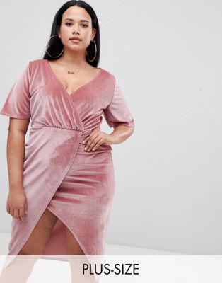 missguided pink wrap dress