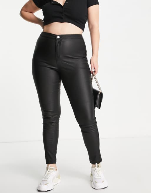 Illustrer Adskille infrastruktur Missguided Plus Vice coated skinny jeans in black | ASOS