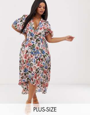 plus wrap midi dress