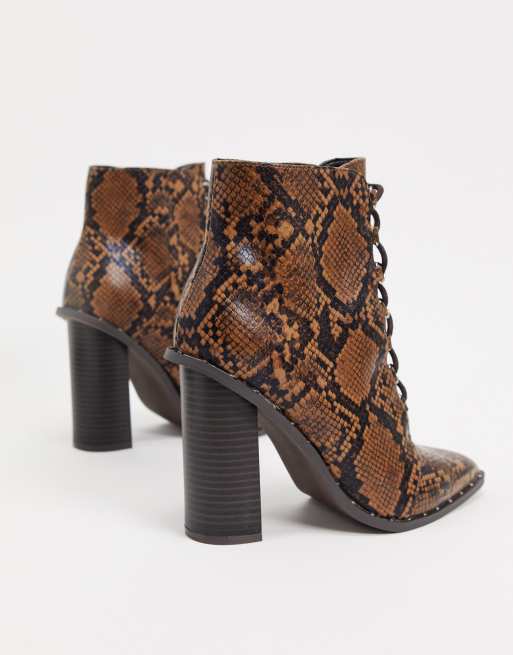 Missguided snake outlet print boots