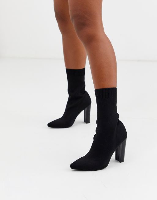 Missguided Pointed Sock Boot In Black Asos 3583