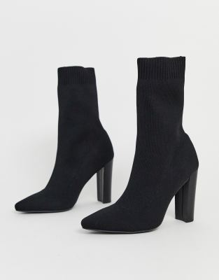 black pointed sock boot