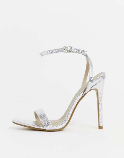 Missguided shop silver heels