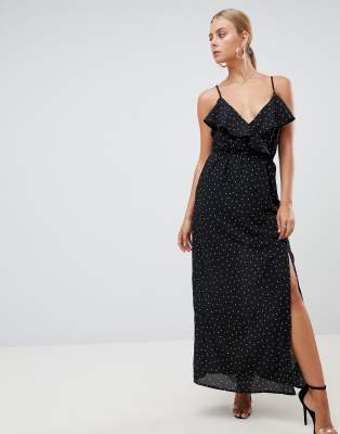 polka dot split dress