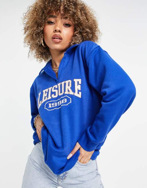 Blue missguided online sweatshirt