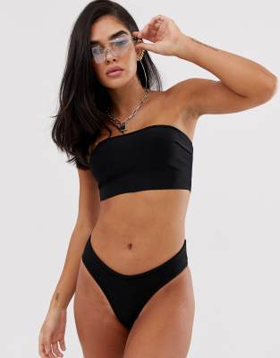 Missguided pool party bandage two piece swimsuit-Black