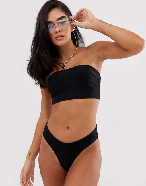 Missguided black deals bandage swimsuit