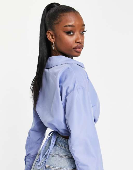 Missguided Petite oversized sweatshirt and leggings set in blue