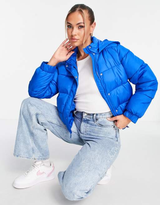 Missguided – Prążkowana ocieplana kurtka w kobaltowym kolorze, 4 z 4