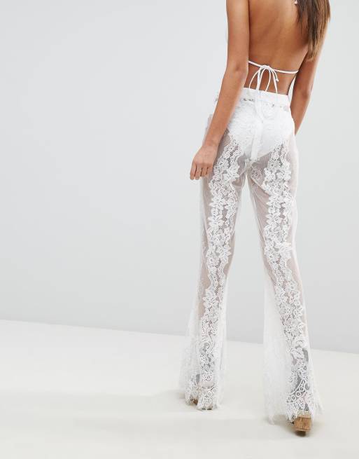 Missguided Premium Lace Beach Pants