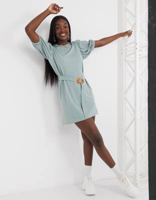 puff sleeve t shirt dress