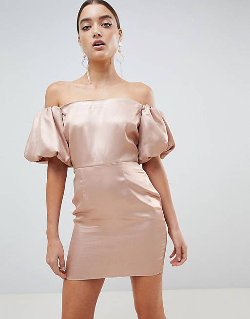 Missguided puff sleeve dress