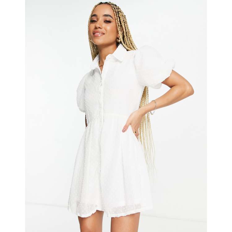 White shirt store dress missguided