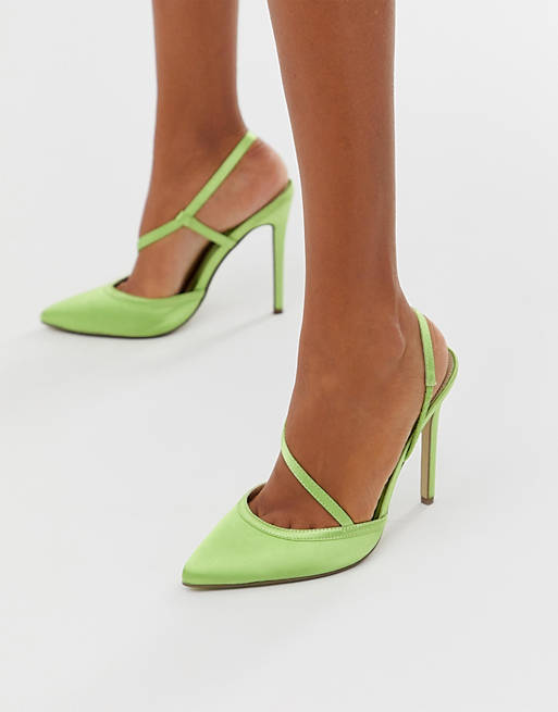 Missguided pumps with strap detail in green