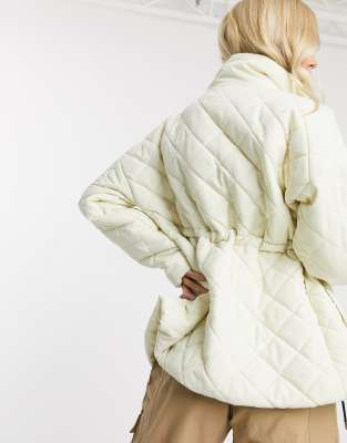 cream quilted coat