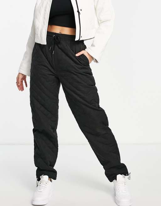 Black quilted 2024 joggers