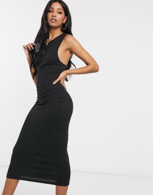 black racerback midi dress